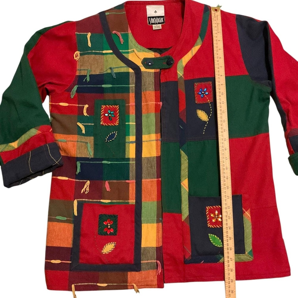 Vintage 90s Yak Magik Patchwork Jacket XL – Folk Art Coat - Picture 14 of 16